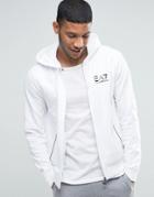 Emporio Armani Ea7 Zip Up Hoodie In White - White