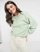 Asos Design Oversized Fine Crew Neck Sweater In Green