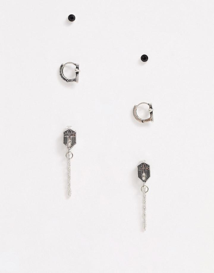 Asos Design Cross Earring Pack