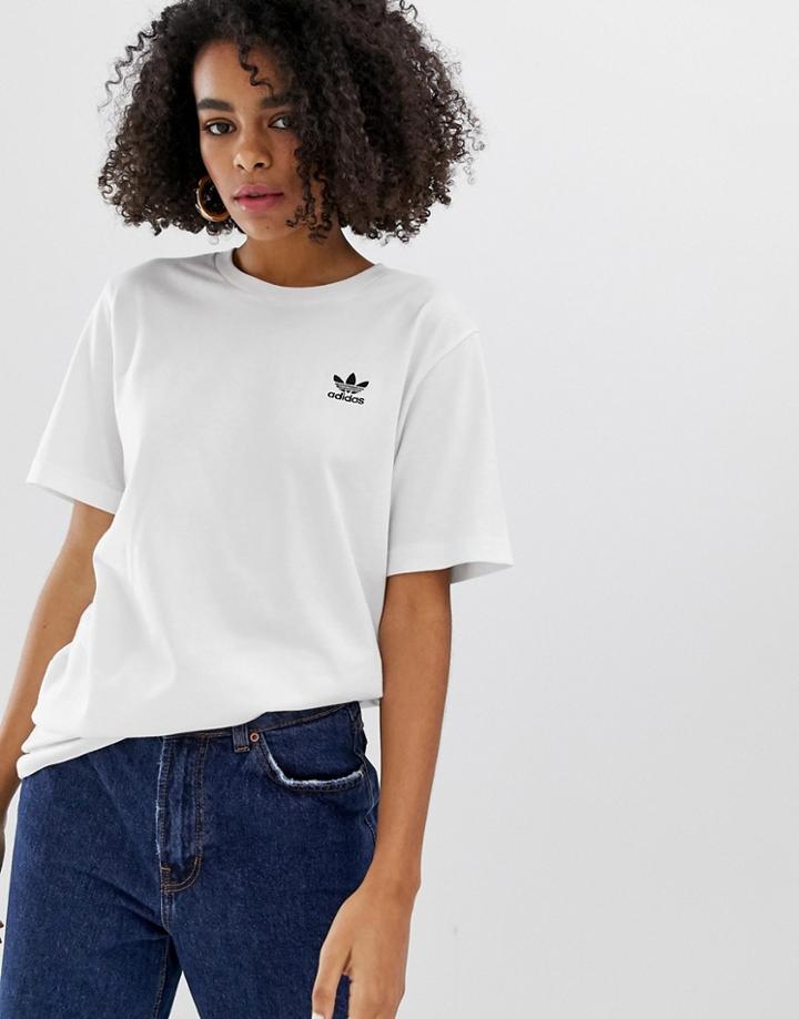 Adidas Originals Essential Mini Logo T-shirt In White - White