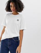 Adidas Originals Essential Mini Logo T-shirt In White - White