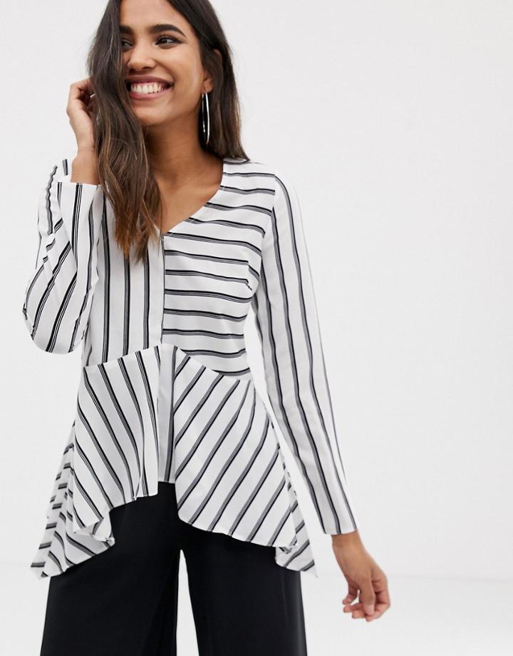 Lipsy Stripe Panel Blouse - Multi