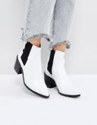 Asos Rewind Leather Chelsea Boots - White