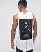 Religion Longline Tank With Front And Back Patch - White