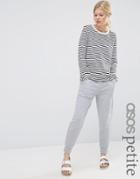 Asos Petite Luxe Joggers With Contrast Satin Pockets - Gray