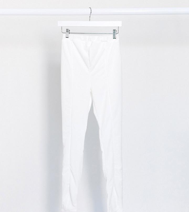 Fashionkilla Maternity Split Front Slim Pants In White