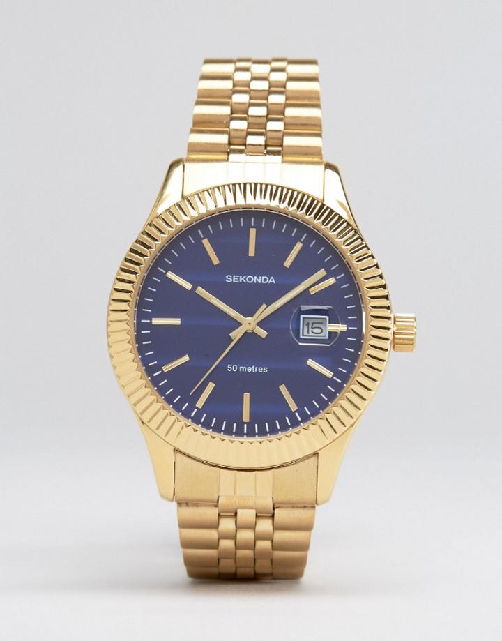 Sekonda Gold Bracelet Watch With Black Dialexclusive To Asos - Gold
