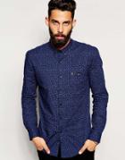 Farah Shirt With Animal Print Slim Fit - Ink Blue