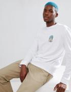 Asos Design Relaxed Long Sleeve T-shirt With Dog Print - White