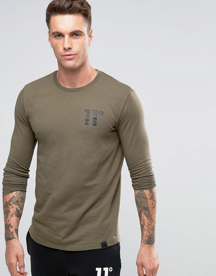 11 Degrees Logo Long Sleeve T-shirt - Green