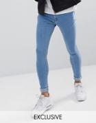 Liquor N Poker Super Skinny Jeans With Lightning Bolt Pocket Detail - Blue