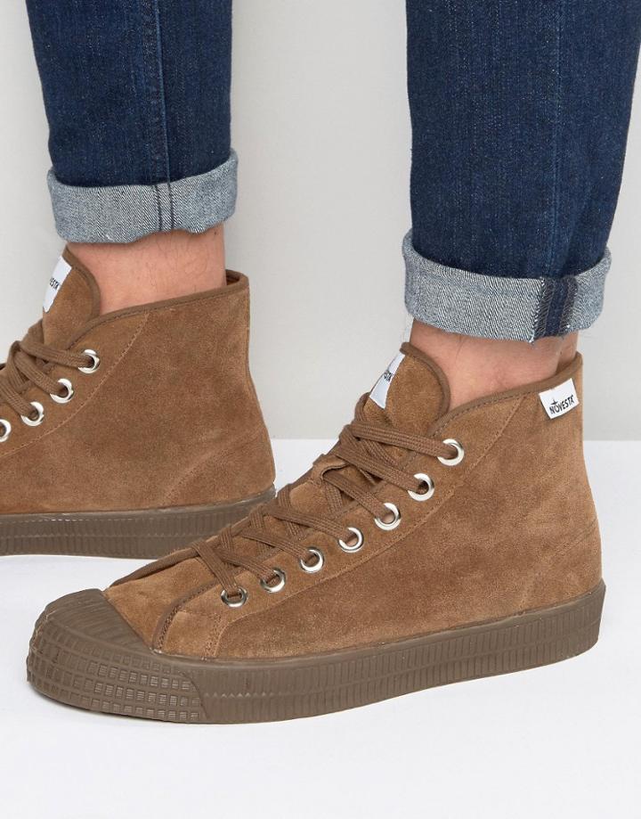 Novesta Star Dribble Suede Hi Top Sneakers - Brown