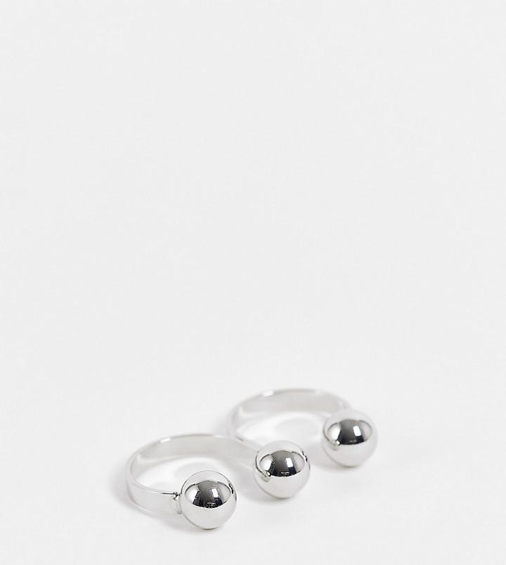 Faded Future Double Ball Ring In Silver