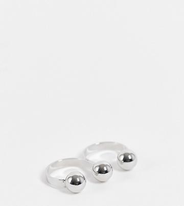 Faded Future Double Ball Ring In Silver