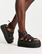 Dr Martens Blaire Quad Flatform Sandals In Black