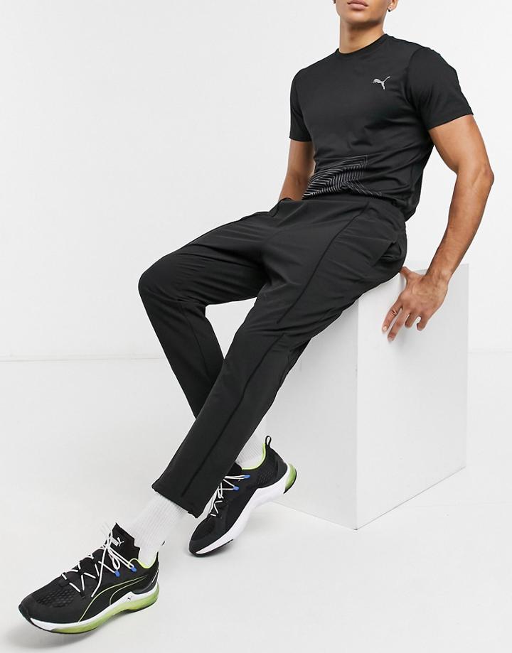Puma Training First Mile Texture Woven Track Pants In Black