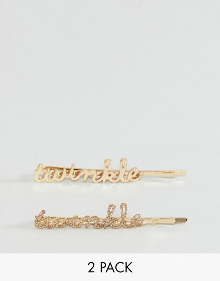 Johnny Loves Rosie Twinkle Twinkle Holidays Hair Slides - Gold