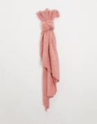 Pieces Long Scarf In Rosette-pink