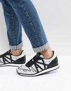 Armani Exchange Ax All Over Logo Sneakers In White - White