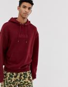 Levi's Youth Embroidered Tonal Babytab Logo Relaxed Fit Hoodie In Cabernet