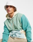 Ripndip Color Block Rubber Logo Hoodie In Green Multi