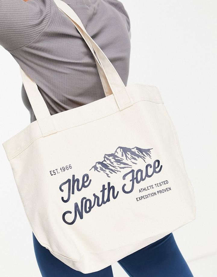 The North Face Cotton Tote Bag In Beige-neutral