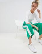Asos Design Side Stripe Culotte - Green