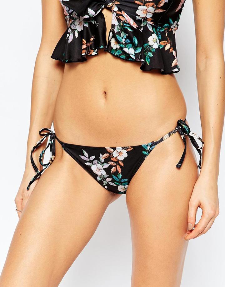 Asos Enchanted Floral Print Tie Side Bikini Bottom - Enchanted Floral
