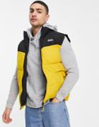 Pull & Bear Padded Gilet In Yellow