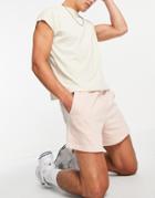 Asos Design Oversized Jersey Shorts In Shorter Length In Pink