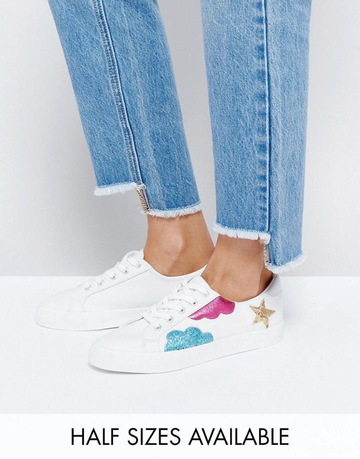 Asos Diamond Sky Lace Up Sneakers - White