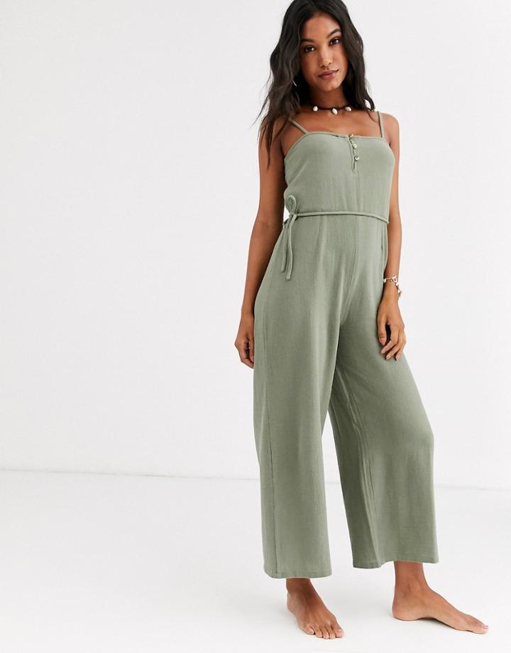 Rip Curl Noa Beach Jumpsuit In Green