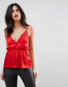 Asos Luxe Button Front Cami - Red