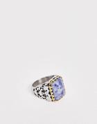 Seven London Chunky Ring With Blue Stone - Silver