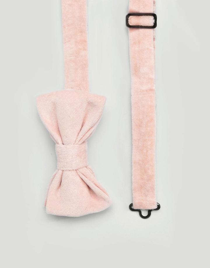 Devils Advocate Light Pink Velvet Bow Tie - Pink