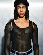 Asos Design Skinny Long Sleeve T-shirt In Mesh With Cut Outs In Recycled Polyester-black