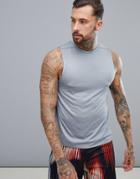 Asos 4505 Sleeveless T-shirt With Wicking In Gray - Gray
