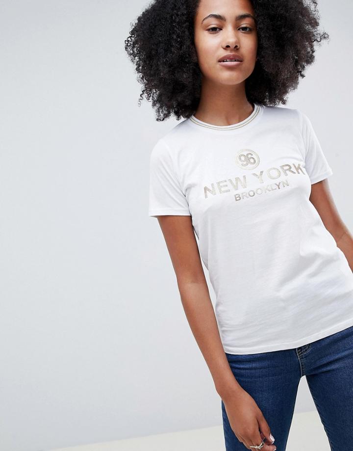 New Look New York Slogan Tee - White