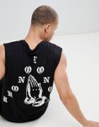 Hnr Ldn Hands Back Print Sleeveless T-shirt Tank - Black