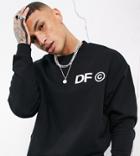 Asos Dark Future Sweatshirt In Black With Chest Print