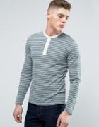 Abercrombie & Fitch Long Sleeve Henley Muscle Slim Fit Contrast Placket In Green - Green