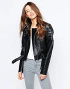 Y.a.s Salt Leather Jacket - Black