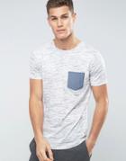 Lindbergh Space-dye Contrast Pocket T-shirt - White