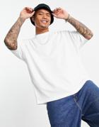 Asos Design Oversized Pique T-shirt In White