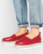 Love Moschino Stamped Logo Espadrilles - Red