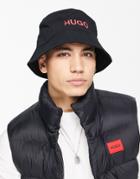 Hugo Logo Bucket Hat In Black