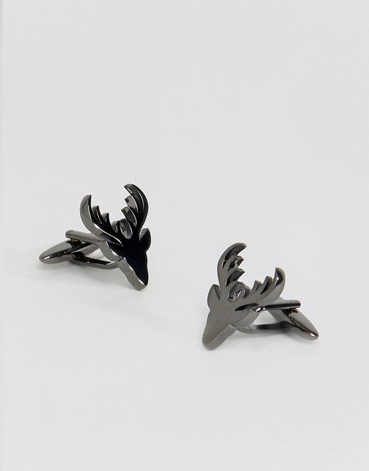Moss London Stag Cuff Links - Black