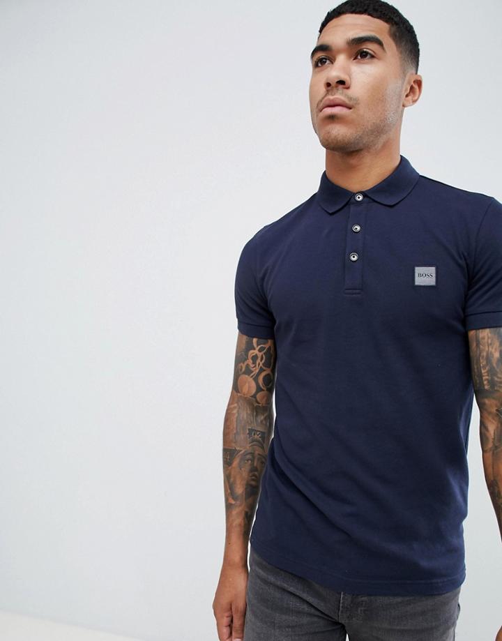 Boss Passenger Slim Fit Logo Polo In Navy