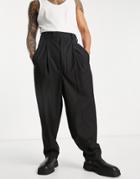 Asos Design Extreme Balloon Suit Pants In Black