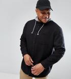 Asos Plus Oversized Hooded Shirt - Black
